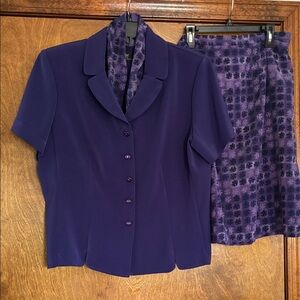 Elegant Purple Skirt & Jacket Set